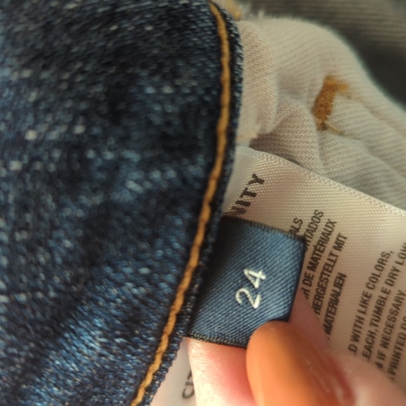 Citizens Of Humanity Blue Straight Jeans "Emerson' Busted Knee Button Fly W24 - Picture 5 of 10